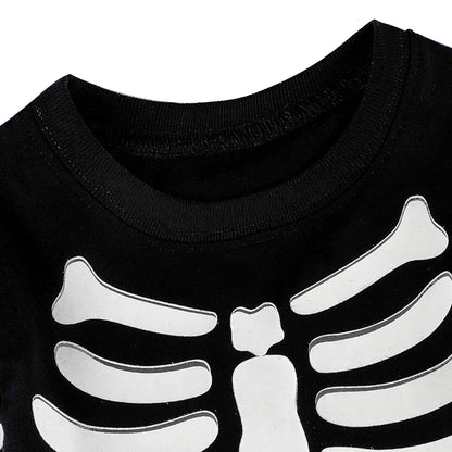 Skeleton Costume for Kids Halloween Skull Glowing Pajamas Toddler Ghost Bone Scary Clothes Child Carnival Dress Up Costume