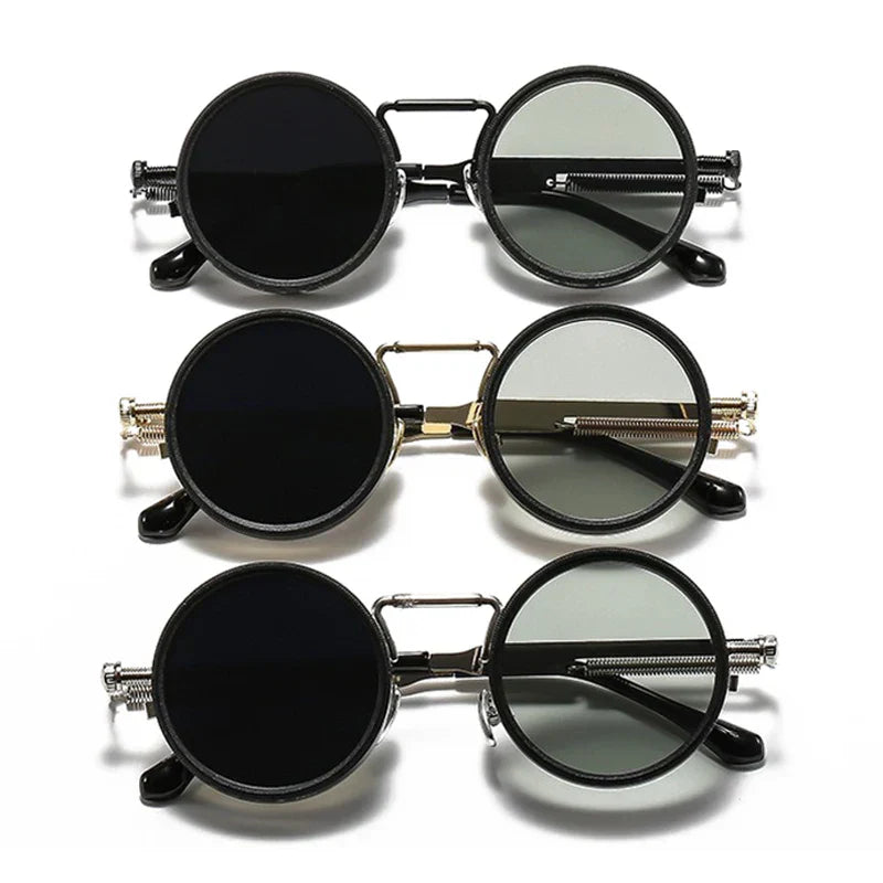Metal Round Punk ND9-level Adjustable Dimming Sunglasses Women Polarized UV400 Fashion Men Outdoor Sun Glasses