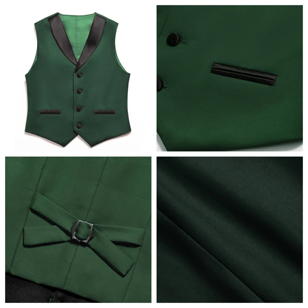 High Quality Boys Formal Suit 4 Pieces Green Party Dresswear for Kids Toddler 3-14 Years Jacket Pants Vest Bowtie Fast Shipping