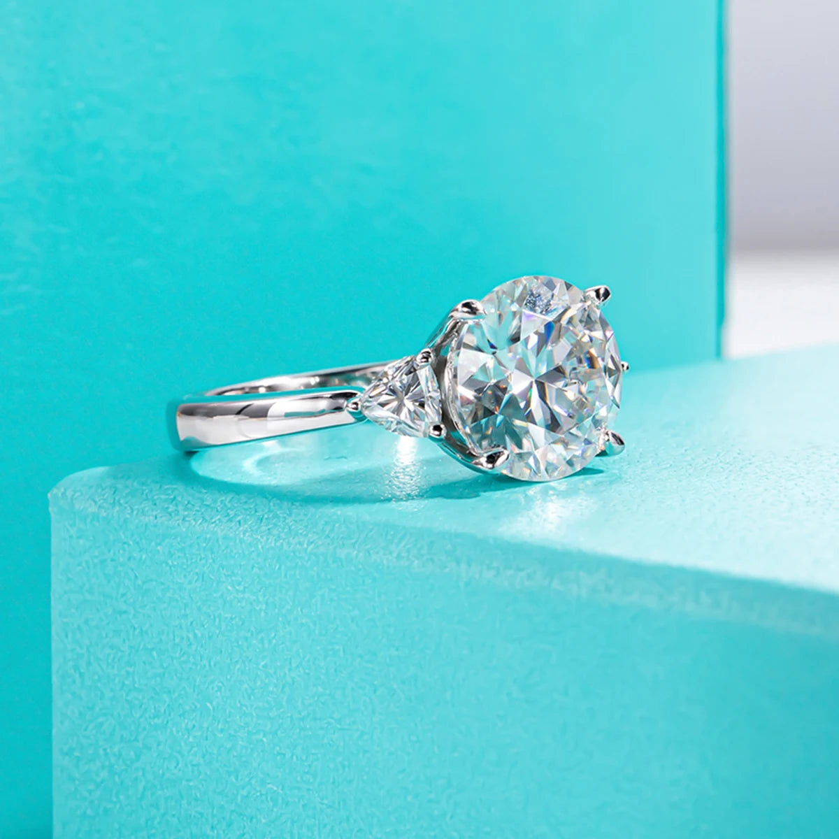 4.6 Carat D Color Moissanite Diamond Engagement Wedding Ring 925 Sterling Silver Rings Fine Jewelry Wholesale