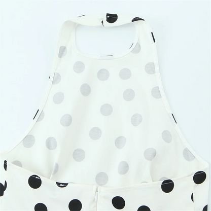 2026 new women's clothing sweet and fashionable hanging neck collar off shoulder polka dot balloon version vest top