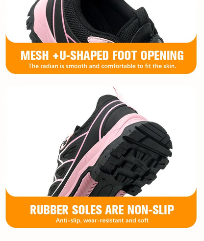 Rotating Button New Safety Shoes Women Anti-smash Anti-puncture Work Shoes Fashion Female Sport Shoes Security Protective Shoes