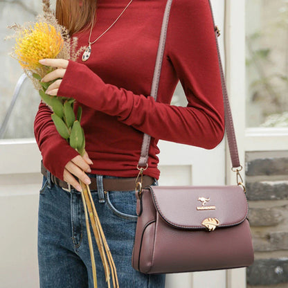 Women Bag Fashion Shoulder Bag Quality PU Leather Elegant Flap Retro Female Messenger Classic Multiple Pockets Crossbody Handbag