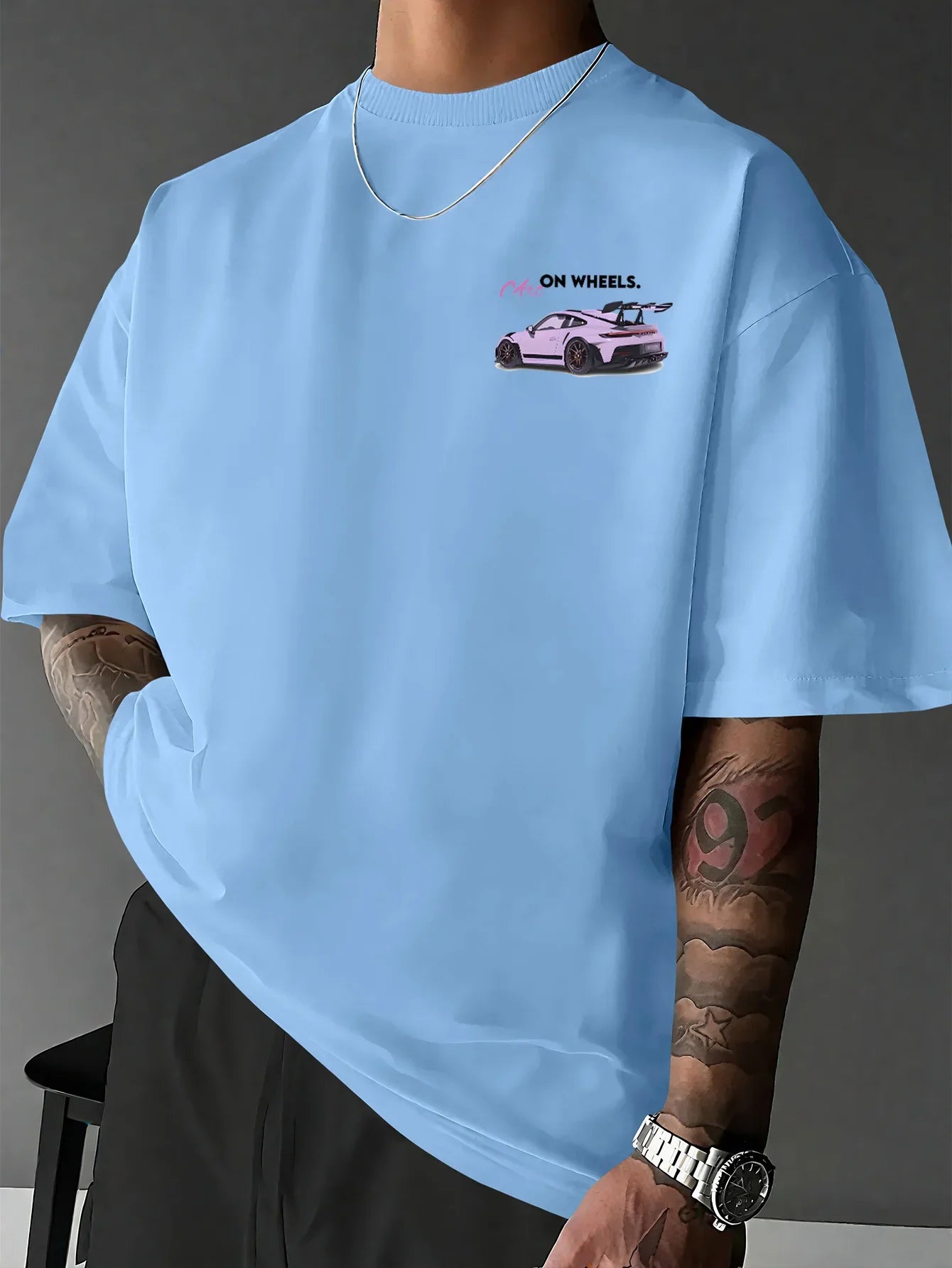 Men Summer Super Sports Car Theme T-Shirt Speed and Style Street Fashion Must Have Exquisite Illustration Design Summer Style