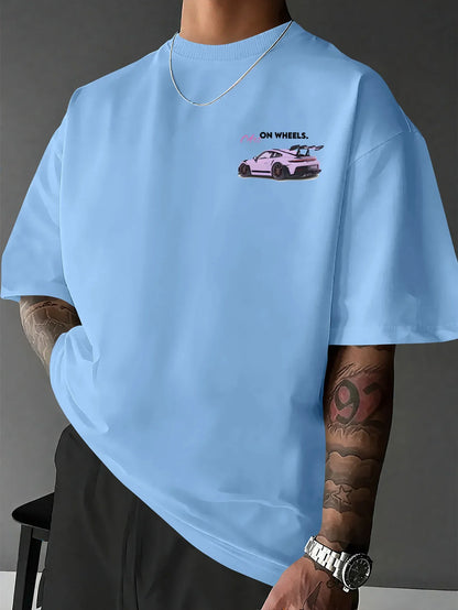 Men Summer Super Sports Car Theme T-Shirt Speed and Style Street Fashion Must Have Exquisite Illustration Design Summer Style