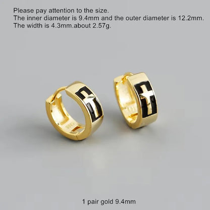 925 Sterling Silver Earring Colorful Dripping Oil Material Ear Ring Ear Buckle Rhombus Shape Trend Wild Girl Women Boy Ear Jewel