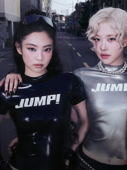 Summer New Trend T-Shirts Women Letter Print Reflection Design Short Sleeve Hot Girls High Street Style Crop Tops