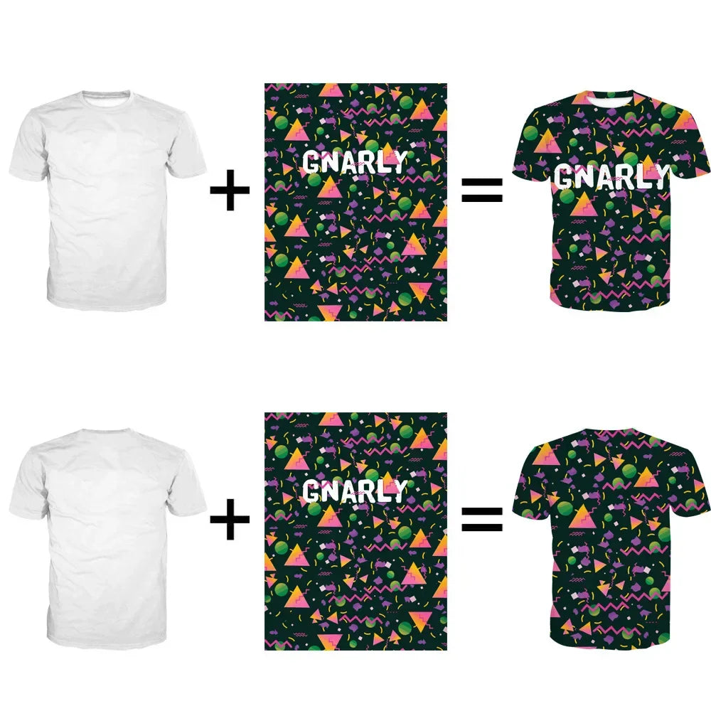 Men's couple children's T-shirt customization exclusive 3D full print top outdoor street short sleeved printed sportswear