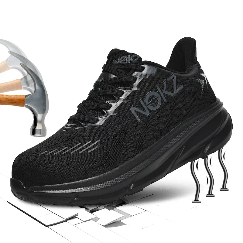 New Men Safety Shoes Work Shoes Anti-impact Steel Toe Sneakers Steel Wear-resistant Protective Breathable Sneakers Construction
