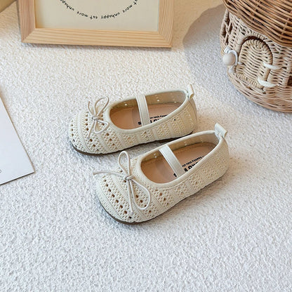 Kids Sandals for Girls Summer New Non-slip Sole Toddler Beach Vacation Shoes with Cute Bowtie Princess Ballet Mary Jane Flats