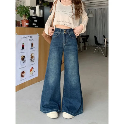 High Waist Jeans Wide Leg Loose Fit 2025 Fashion Denim Trousers Comfort Stretch Bootcut Pants for Women Casual Wear Everyday