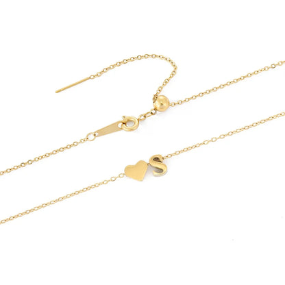6MM Heart Dainty Initial DIY Necklace Gold Color Letter Choker Necklace For Women Pendant Jewelry Gift