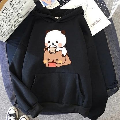 Print Women Hoodie Kawaii Female Sweatshirt Harajuku Loose Long Sleeve Plus Size Clothes Tops