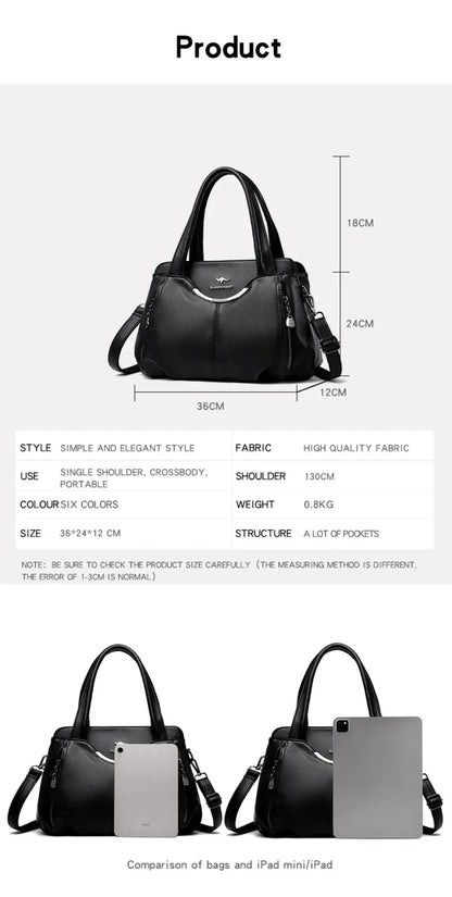 Luxury Purses and Handbags High Quality Soft Leather Shoulder Crossbody Bags for Women 2024 Elegant Tote Messenger Sac A Main