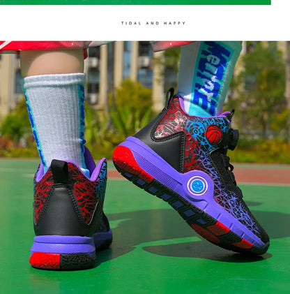 Children Basketball Shoes Original Design 2024 New Indoor Field Training Sports Shoes Comfortable Boy Basketball Shoes for Kids