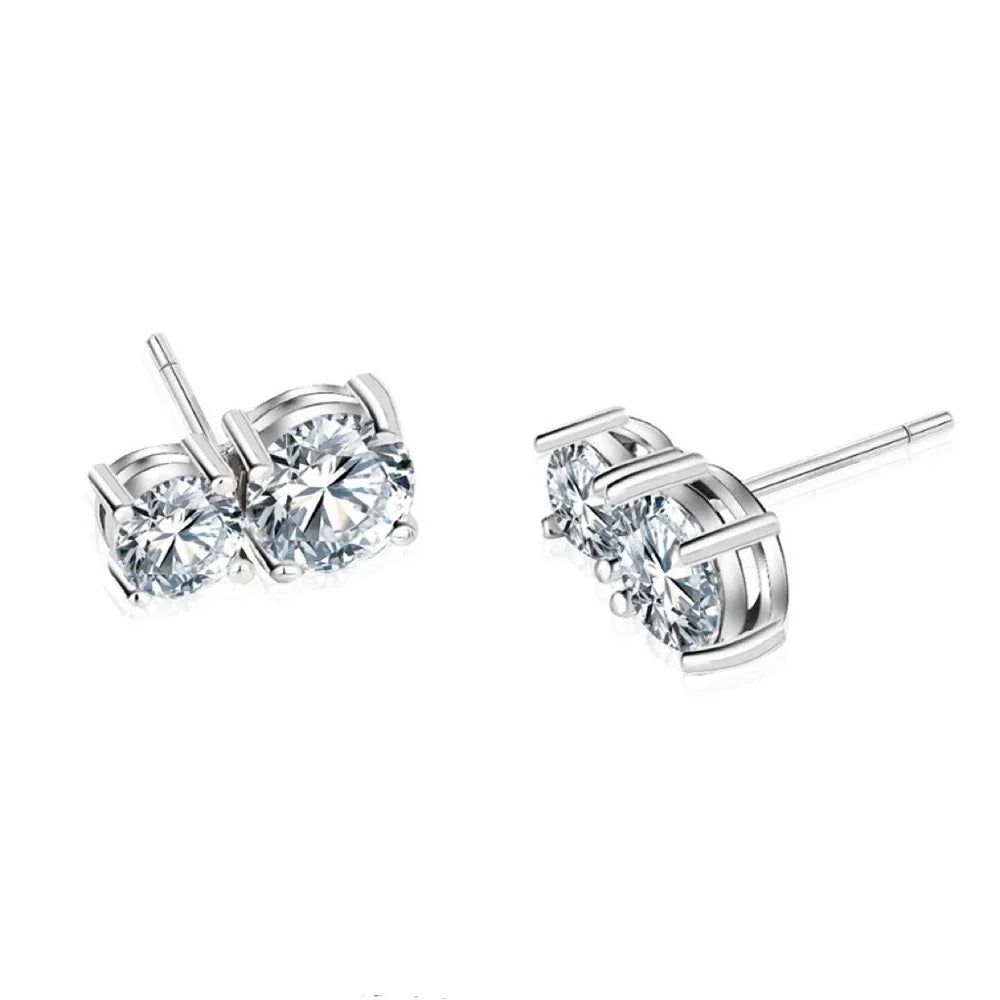 1.5carat Moissanite Diamond Stud Earrings With  Certificates 925 Sterling Silver Round Cut Ear Studs For Women Men Jewelry