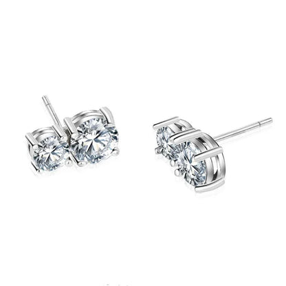 1.5carat Moissanite Diamond Stud Earrings With  Certificates 925 Sterling Silver Round Cut Ear Studs For Women Men Jewelry