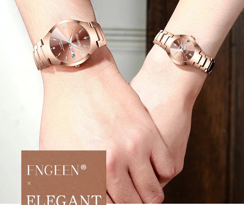 5808 Relogio Feminino Couple Watch Men Quartz watch for Lovers Luxury Womens wristwatch Stainless Steel Waterproof