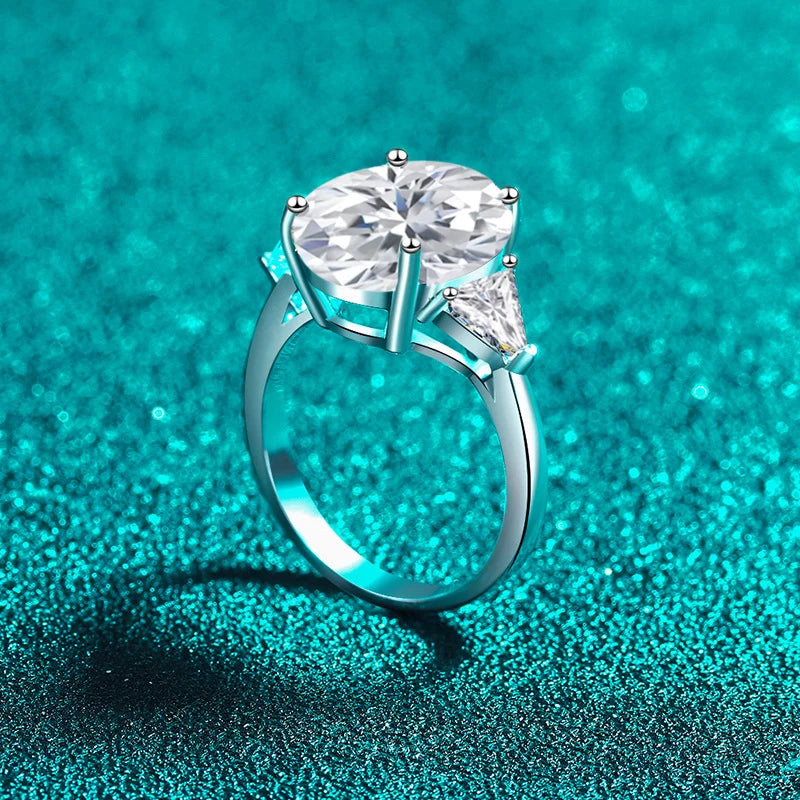 9cttw Moissanite Rings for Women Wedding Luxury Lab Diamond S925 Sterling Silver with 18k Gold Plated Ring Jewelry