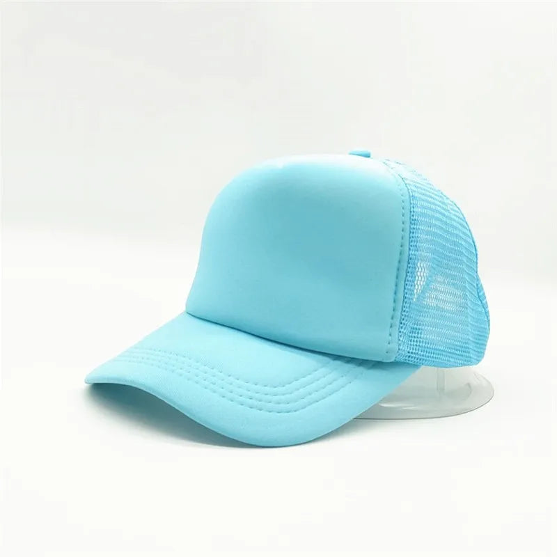 50 Color Unisex SummerTrucker Hat For Adult Net Baseball Cap Men Women Polyester Blank Mesh Adjustable Sun Hat Visor