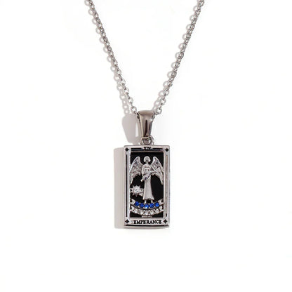 Original New Tarot Queen Lover Magician Moon Necklace Tarnish Free Stainless Steel Jewelry 18K Gold Plated Decoration