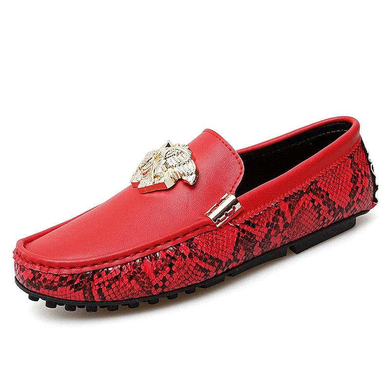 New Handmade Beanie Shoes Men's Genuine Leather Summer 2025 New British Trbottomyy Sole Patent Leather Casual Slip-On Driving Shoes