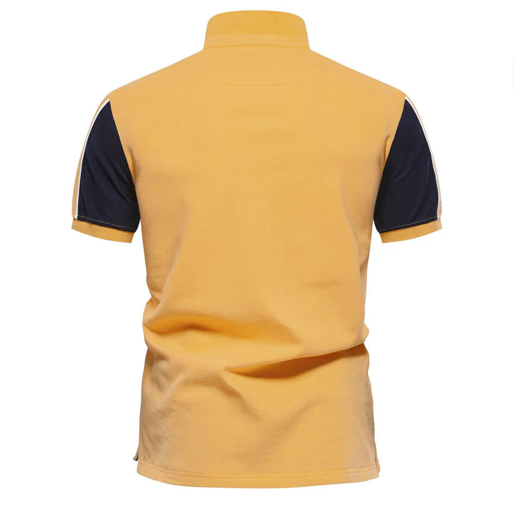 2024 New Summer Patchwork Polo Shirt For Men Brand Quality Short Sleeve Baseball Mens Polos