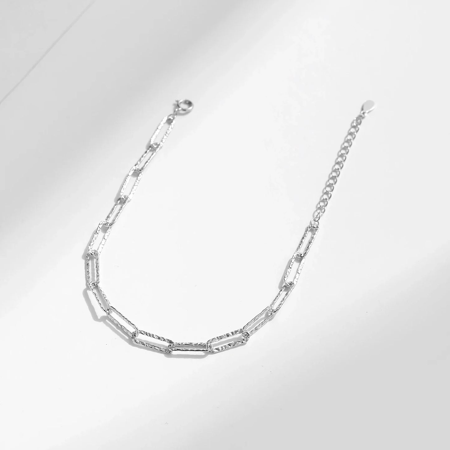 Real 925 Sterling Silver Irregular Wavy Lock Chain Bracelets Trendy Stackable DIY Jewelry For Women Female Accessories