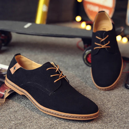 Men’s leather business casual shoes breathable matte finish spring wear