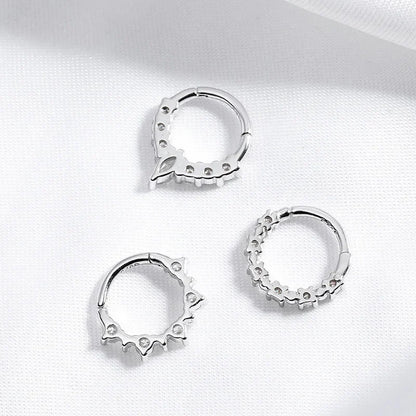 New S925 Piercing Moissanite Hoop Earrings for Women Elegant Piercing Ear Bone Earring Diamond Wedding Party Jewelry Gift