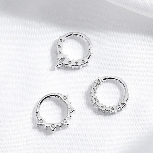 New S925 Piercing Moissanite Hoop Earrings for Women Elegant Piercing Ear Bone Earring Diamond Wedding Party Jewelry Gift