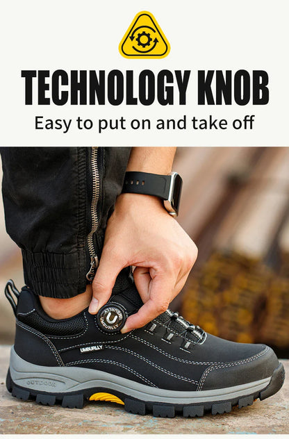 Men's Steel Head Safety Shoes Puncture And Smash Resistant Lightweight Sole Breathable Upper for Outdoor Workshop Work Shoes