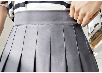 White Women Pleated Skirts Summer High Waist Zipper Girls Dancing JK Mini Skirts Black Fashion Student A Line Faldas 2023