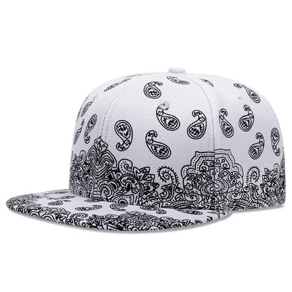 2024 New Fashion West Coast Cashew Flower Printing Snapback Cap Outdoor Sun Men Woman Baseball Hat Adjustable