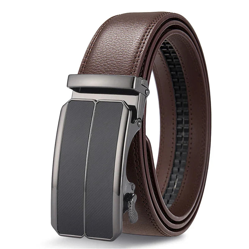 Men's Automatic Belt Adjustable Ratchet Belt for Men Brown/Black High-Quality Genuine Leather Belt Business Casual Belt for Men