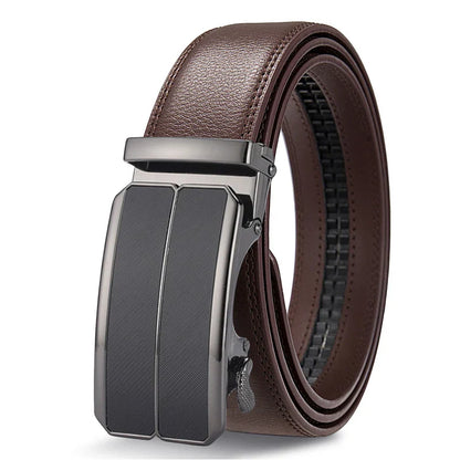 Men's Automatic Belt Adjustable Ratchet Belt for Men Brown/Black High-Quality Genuine Leather Belt Business Casual Belt for Men