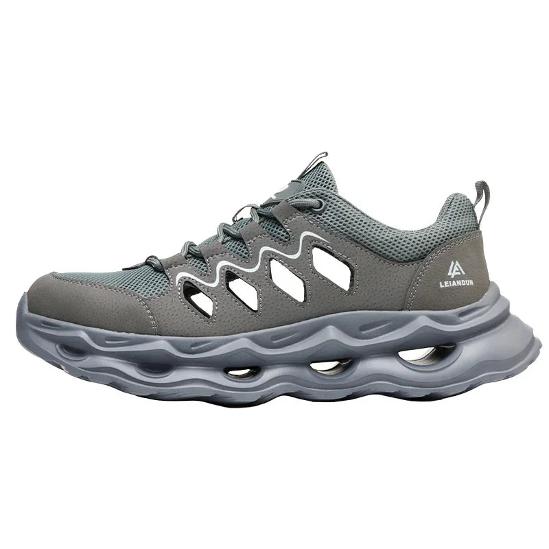 Men's Summer Breathable Safety Shoes Anti-smash Puncture-Proof Work Sneakers Fashion Footwear Comfortable Work Boots
