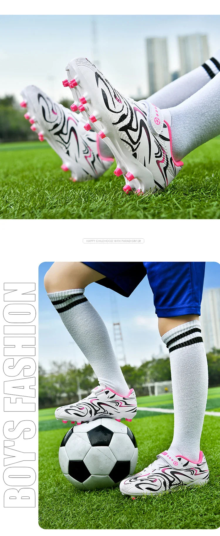 New Kids Soccer Shoes Original Football Shoes Boy Girl Indoor Professional Football Field Boots Society Cleats Non Slip Sneakers