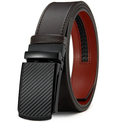 New Mens Belt Automatic Genuine Leather Luxury Belt of Men Male Metal Automatic Buckle Designer High Quality Waist Belt Black