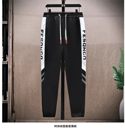 Spring Men Sportswear Tracksuit 2 Piece Running Sets Sports Hooded Jacket+Pant Sweatsuit Male Print Clothing Streetwear