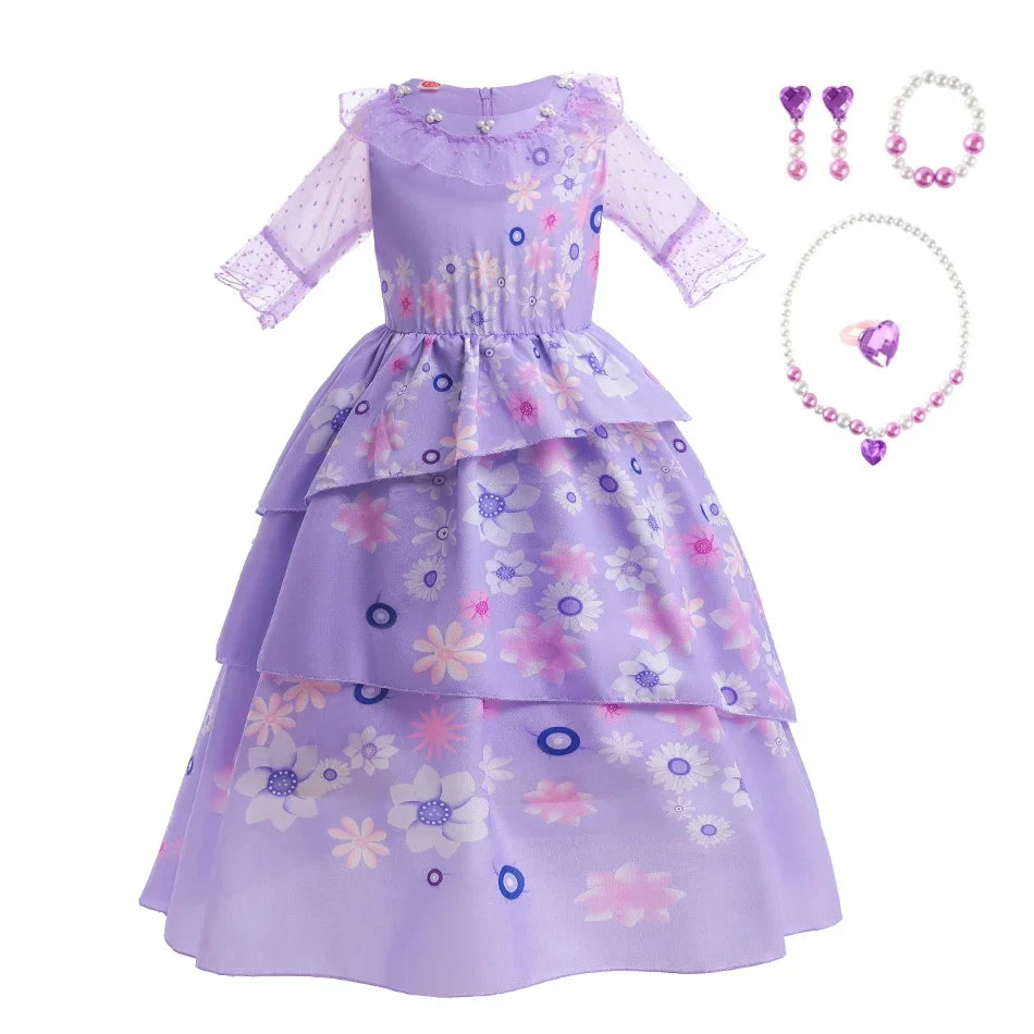 Isabella Charm Dress Girl Princess Dress Fantasy Party Kid Clothes Halloween Christmas Birthday Party Outfits