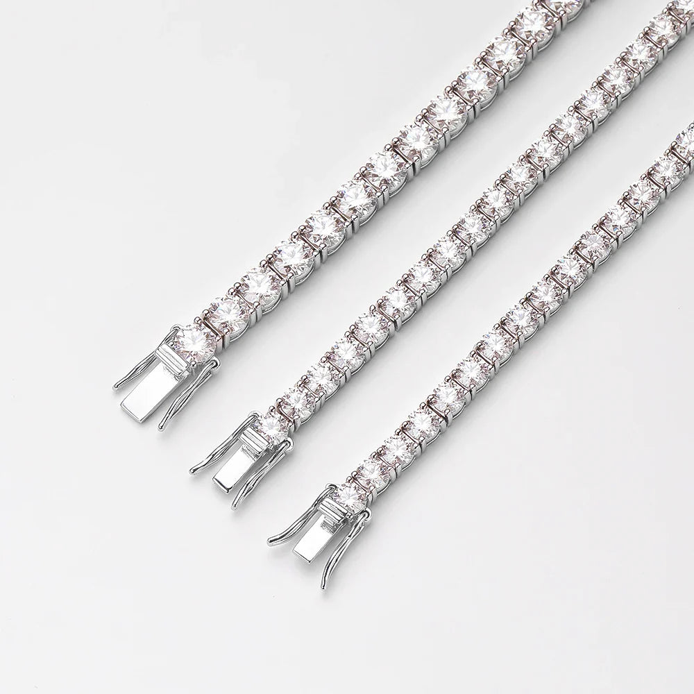 3/4/5mm Moissanite Tennis Bracelet for Women Man S925 Silver Plated 18k Gold Wedding Party Fine Jewelry with certificate