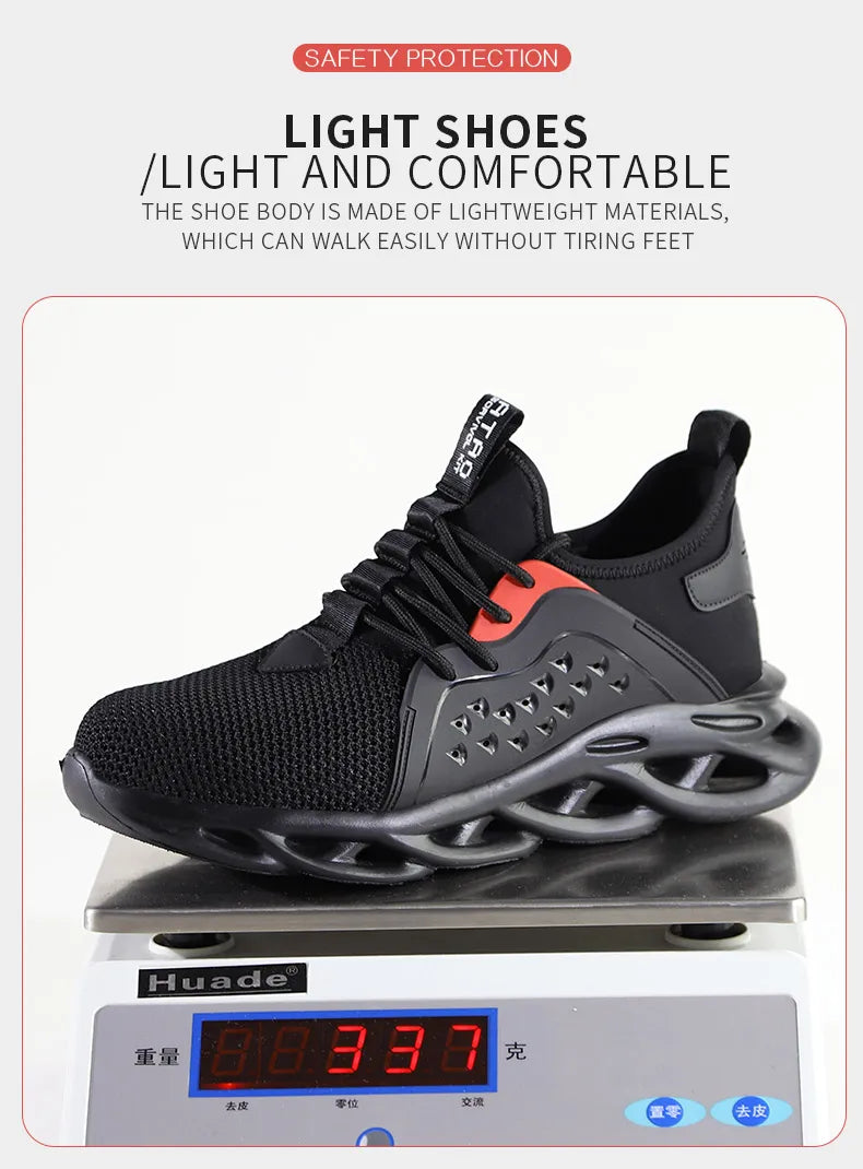 Comfortable Indestructible Safety Shoes Men Work Sneakers Light Security Boots Men Puncture-Proof Work Boots Steel Toe Shoes