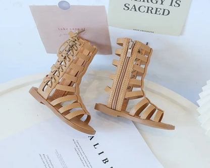 Children Sandals High-top Kids Girls Sandals Baby Sandals High Quality Flat Cut-Outs Beach Sandals