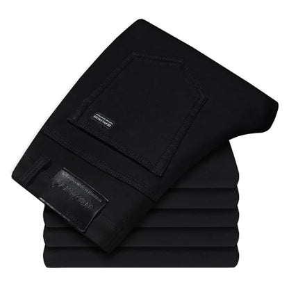 Wthinlee Business Men Jeans Casual Straight Stretch Fashion Classic Blue Black Work Denim Trousers Spring Summer Brand Clothing