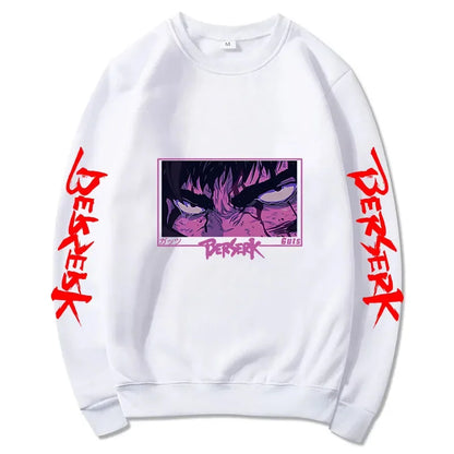 Autumn and Winter Anime Men's Pullover - Harajuku Style Berserker Pattern Loose Hoodie, Fashionable Unisex Long Sleeves
