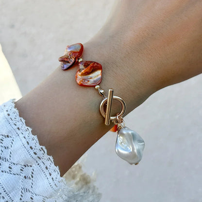 Retro Starfish White Shell Conch Pendant Necklace  Women 2024 Simple Creative Colorful Stones  Hand Woven beach Jewelry Girls