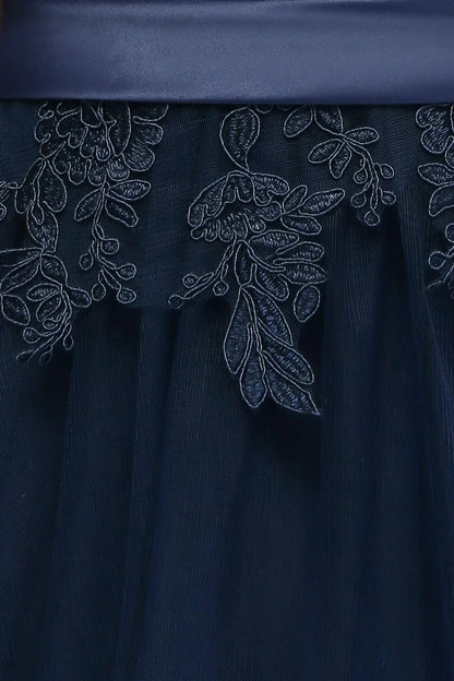 Scoop Neckline Zipper Up Tulle Long Floor-length Dresses Lace Applique Half Sleeve High Split Wedding Evening Party Prom Gowns
