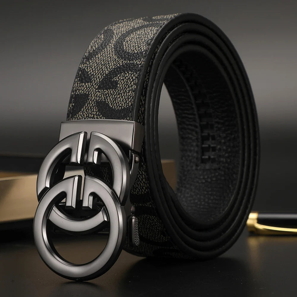 2025 New business Male Famous Style Metal Automatic Buckle Luxury Brand Women Belt Genuine Leather Belts for Men Strap jeans