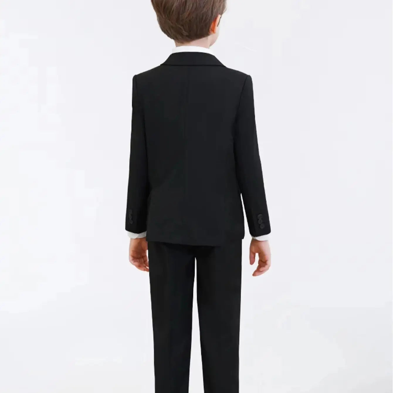 Boys'4-Piece Suits Regular Fit Tuxedo Formal Slim Fit Boys Suit Set Adjustable Waist Piano Suits Jacket Pants Vest Bowtie